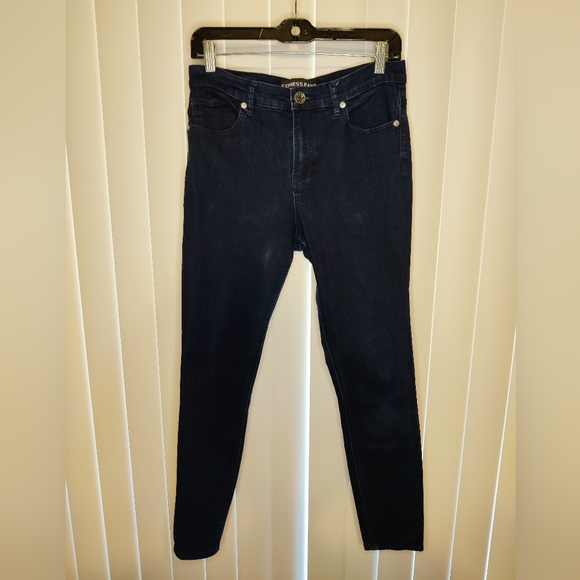 Express Denim - Express Jeans Dark Blue Ankle Legging Highrise Women's size 8